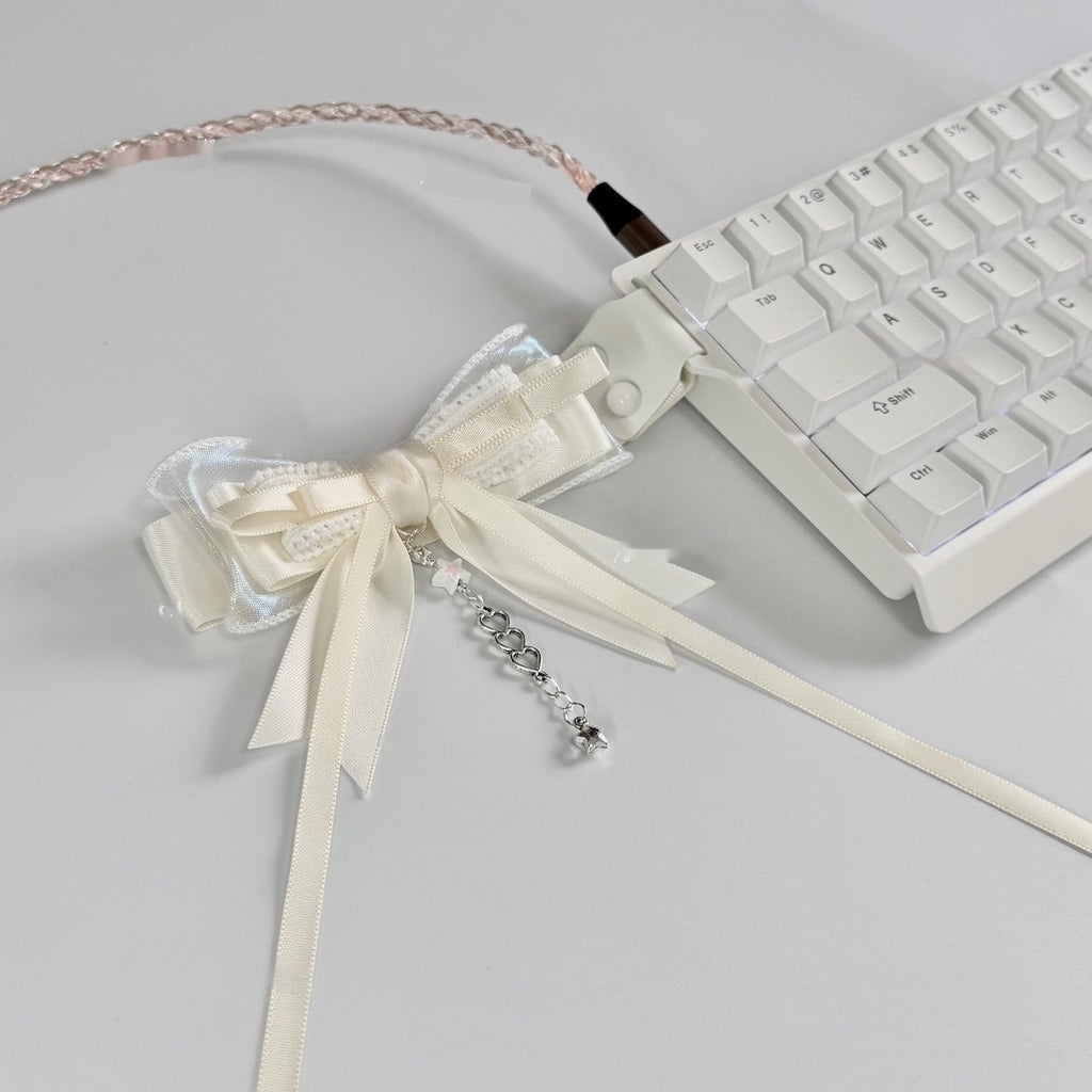 Creme Bow Keyboard Strap