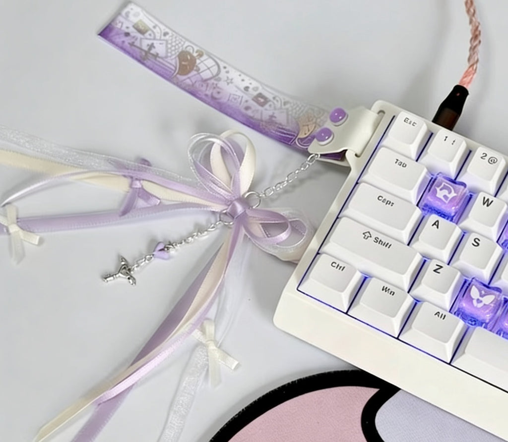 Purple Ribbon Keyboard Strap