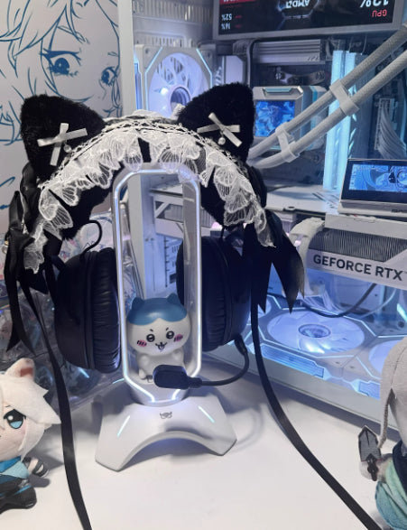 Cat Lace Headphone Decor