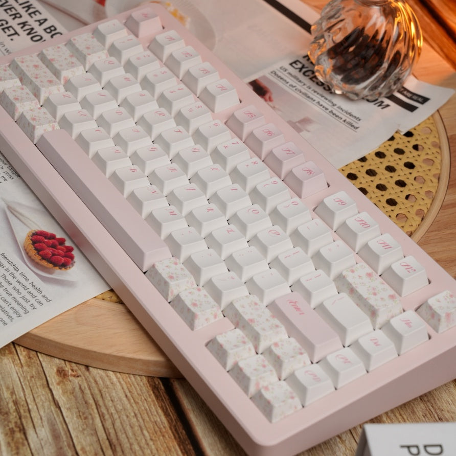 Beautiful Blush Floral Keycap Set