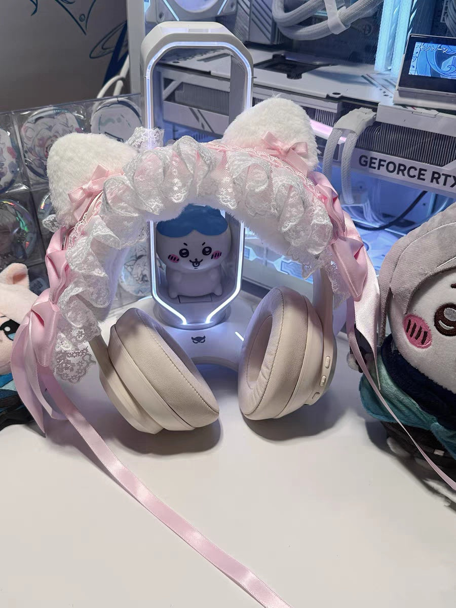 Cat Lace Headphone Decor