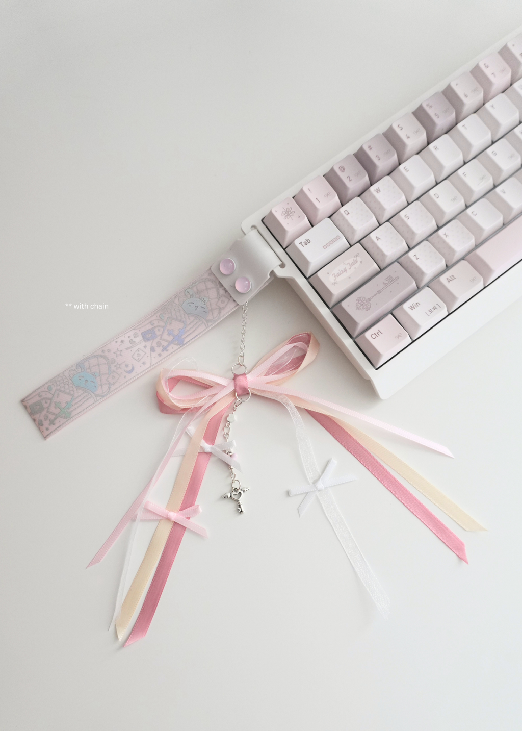 Pink Ribbon Keyboard Strap