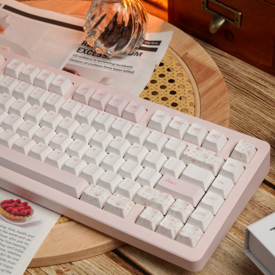 Beautiful Blush Floral Keycap Set